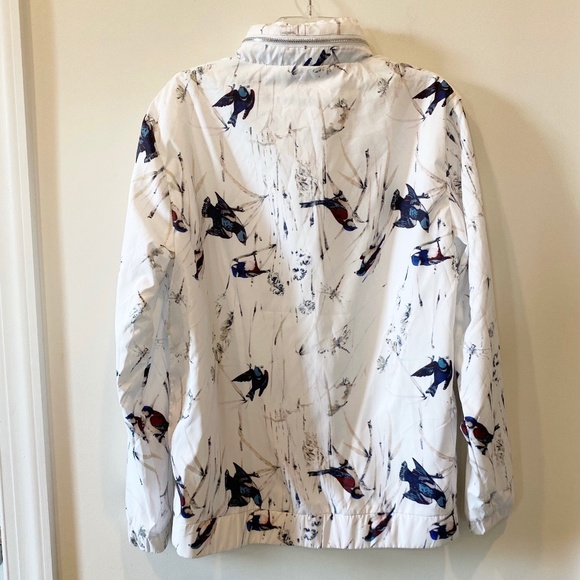 NWT Zinovizo Bird Print Hooded Zip Up Windbreaker Sz L - Picture 3 of 7